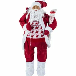 Feeric Lights & Christmas Père Noël déco Traditionnel (H123 cm) Donatien Rouge Hot