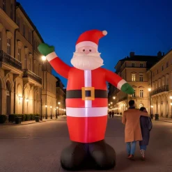 KOOPMAN Père Noël Géant (H400 cm) Gonflable et lumineux Rouge Discount