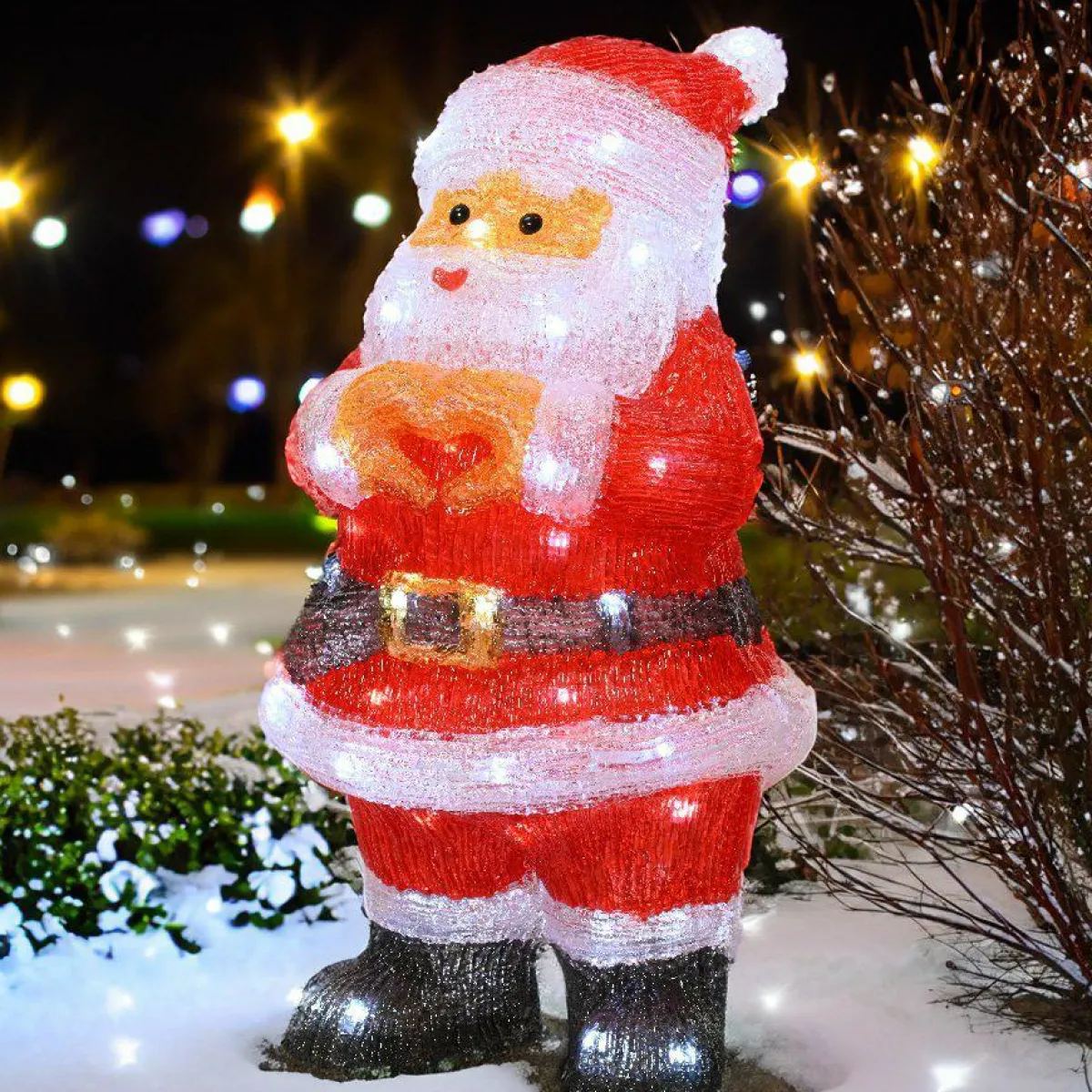 EMINZA Père Noël lumineux 60 LED (H41 cm) Billy Blanc froid Clearance