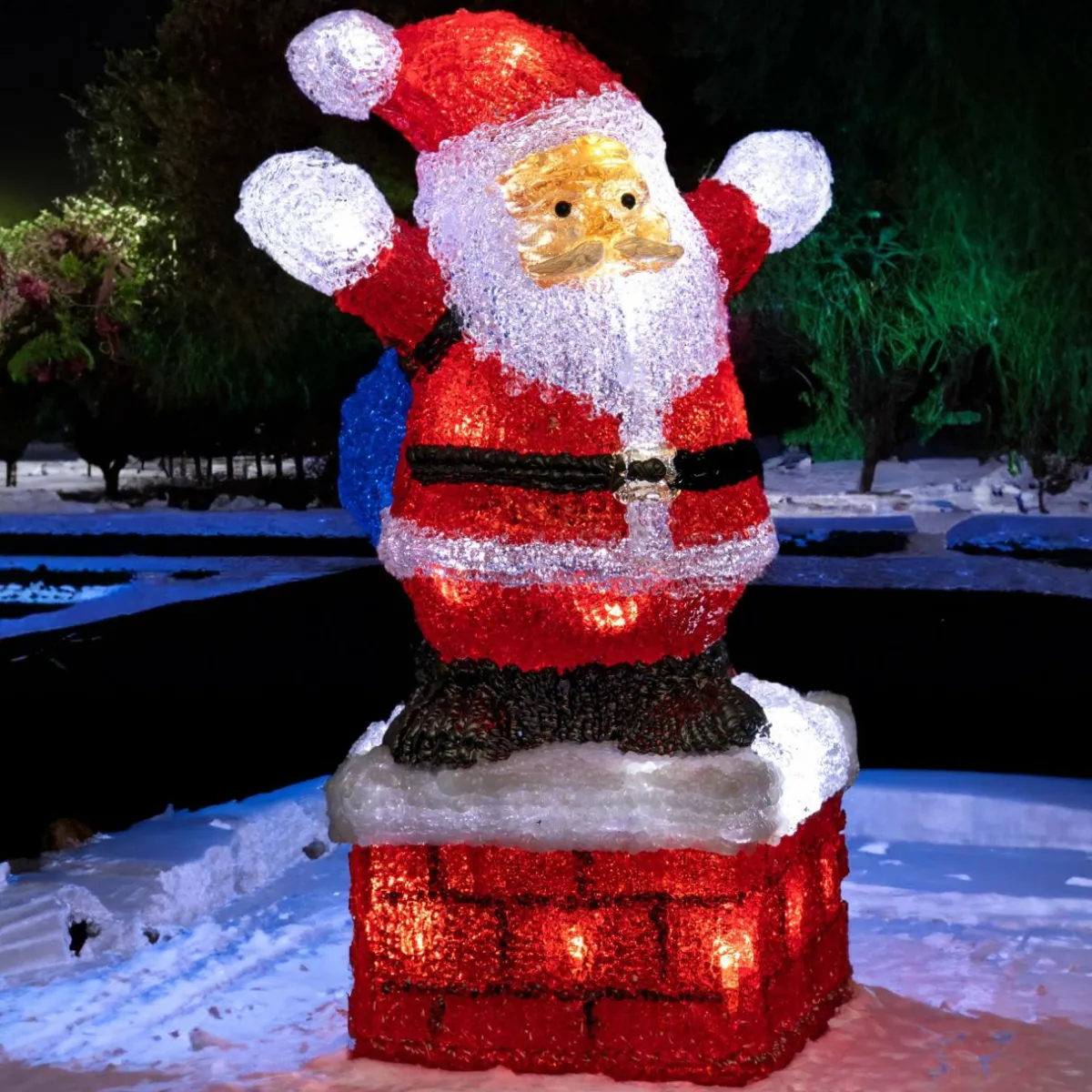 Feeric Lights & Christmas Père Noël lumineux 40 LED (H30 cm) Gaston Blanc froid