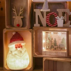 KAEMINGK Père Noël lumineux à piles 4 LED (H31 cm) Ennry Blanc chaud Outlet