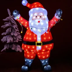 EMINZA Père Noël lumineux avec guirlande 180 LED (H88 cm) Blanc froid Online