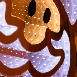 KOOPMAN Père Noël lumineux Géant 1083 LED (H180 cm) Infinity Multicolore Discount