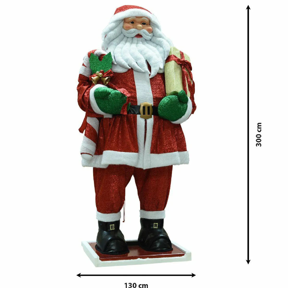 KAEMINGK Père Noël traditionnel Géant (H300 cm) Ulrik Rouge Hot