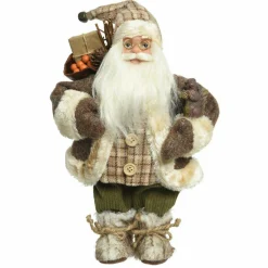 KAEMINGK Père Noël traditionnel (H30 cm) et son écureuil Marron Sale