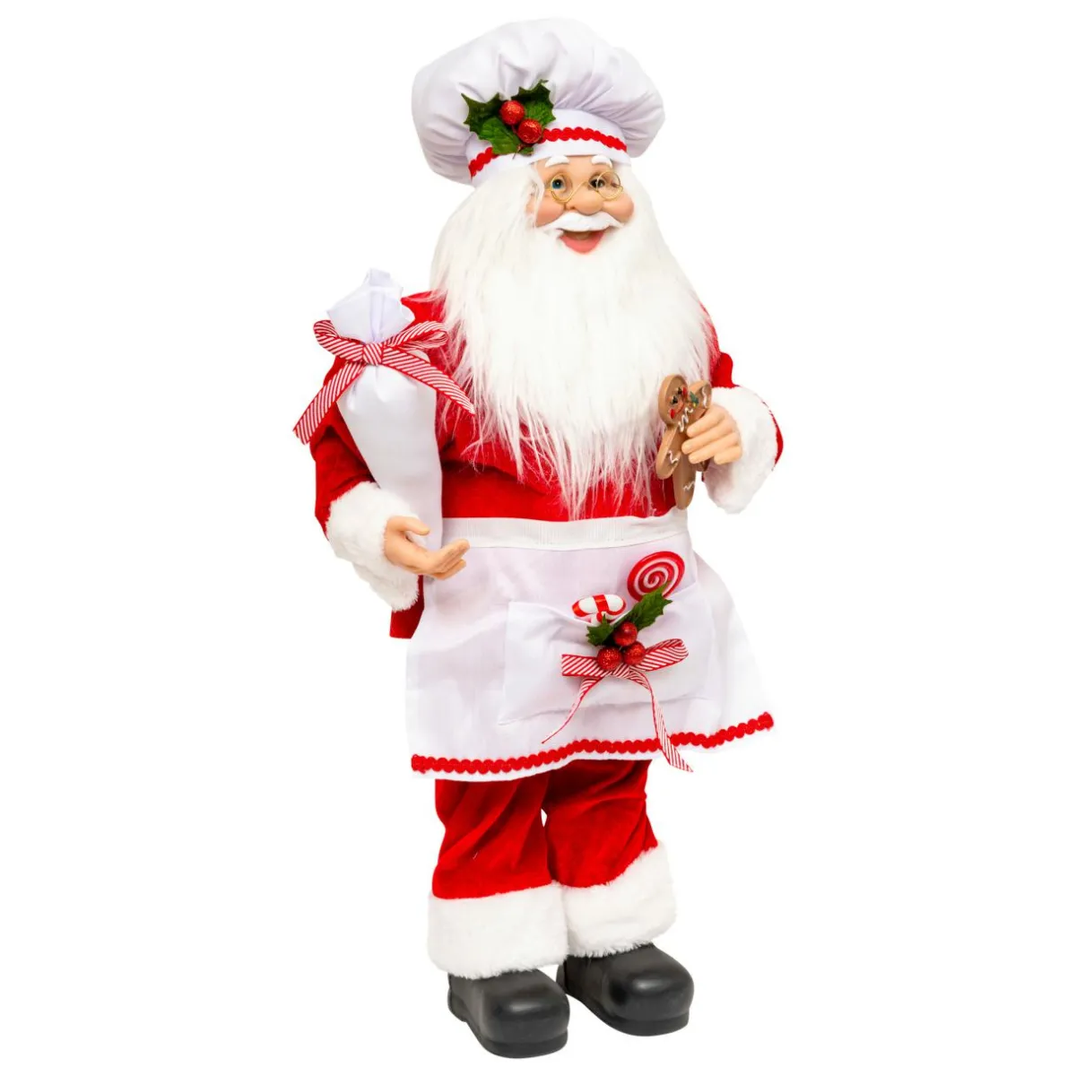 JJA Père Noël traditionnel (H60 cm) Gautier le cuisinier Rouge Clearance
