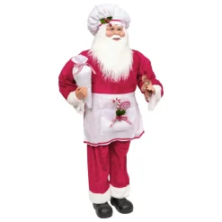 JJA Père Noël traditionnel (H120 cm) Gautier le cuisinier Rouge Discount