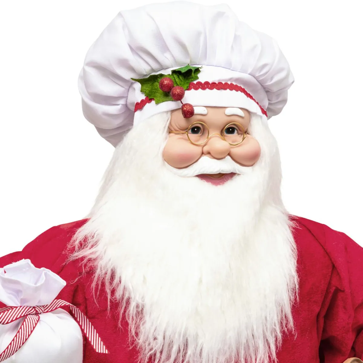 JJA Père Noël traditionnel (H120 cm) Gautier le cuisinier Rouge Discount