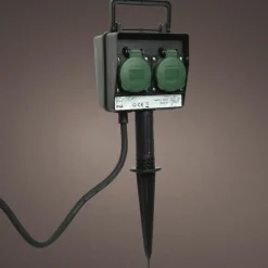 KAEMINGK Prise piquet de jardin programmable 2 pôles New