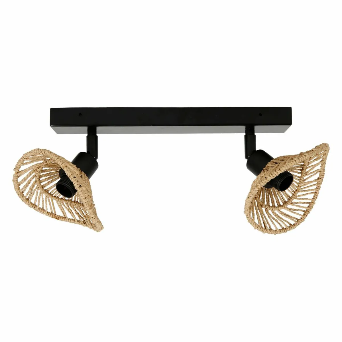 OSTARIA Rampe de spot 2 abat-jours (L32 cm) Ozana et beige Noir Discount