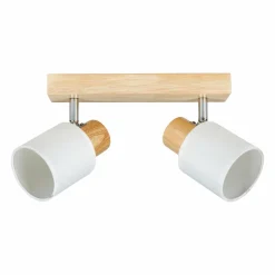 OSTARIA Rampe de spot 2 abat-jours (L37,5 cm) Tissu he Blanc New