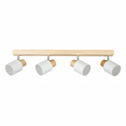 OSTARIA Rampe de spot 4 abat-jours (L67 cm) Tissu Blanc Online