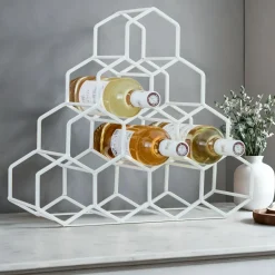 EMINZA Range-bouteilles métal pyramide (H38 cm) Malo Blanc