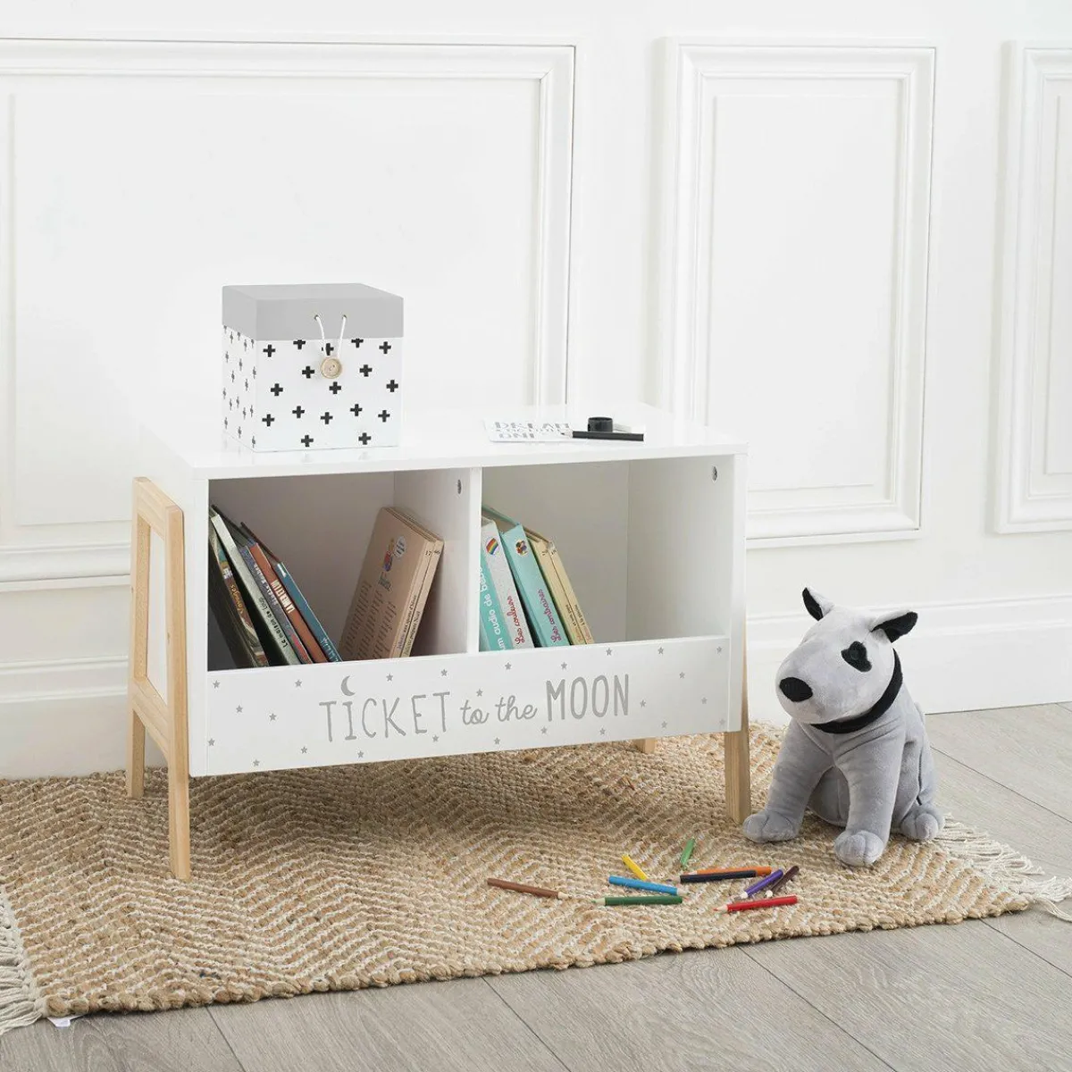 ATMOSPHERA Rangement enfant casier double (H40 cm) Ecriture Blanc Online