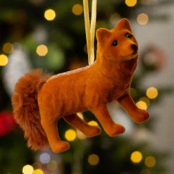 KAEMINGK Renard de Noël à suspendre (H7 cm) Filou Marron