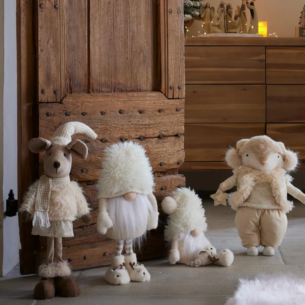 KAEMINGK Renard de Noël debout (H41 cm) Etoile scandinave dée Or Discount