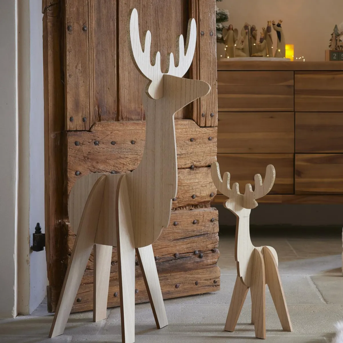 KAEMINGK Renne de Noël en bois (H48 cm) Esprit scandinave Naturel Online