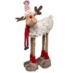 Feeric Lights & Christmas Renne de Noël (H60 cm) Hector jambes téléscopiques Rouge Clearance