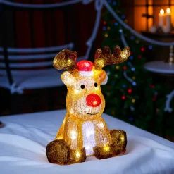 Feeric Lights & Christmas Renne lumineux 40 LED (H30 cm) Vito Blanc froid