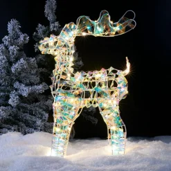 KAEMINGK Renne lumineux à piles 50 LED (H50 cm) Ice Blanc froid Blanc irisé Online