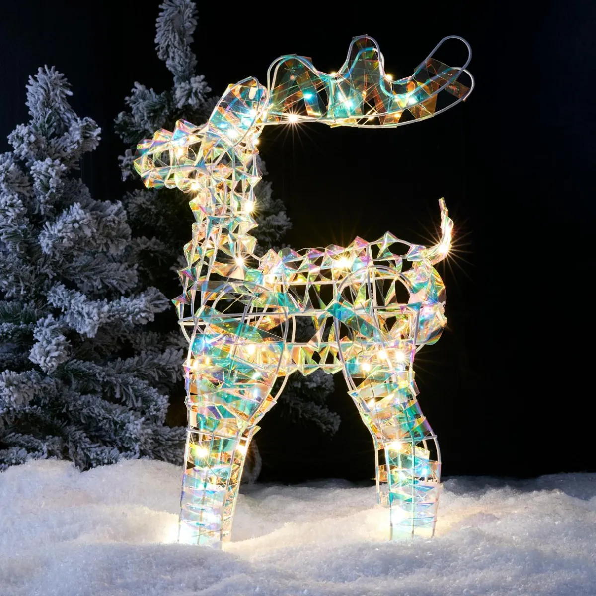 KAEMINGK Renne lumineux à piles 50 LED (H50 cm) Ice Blanc froid Blanc irisé Online