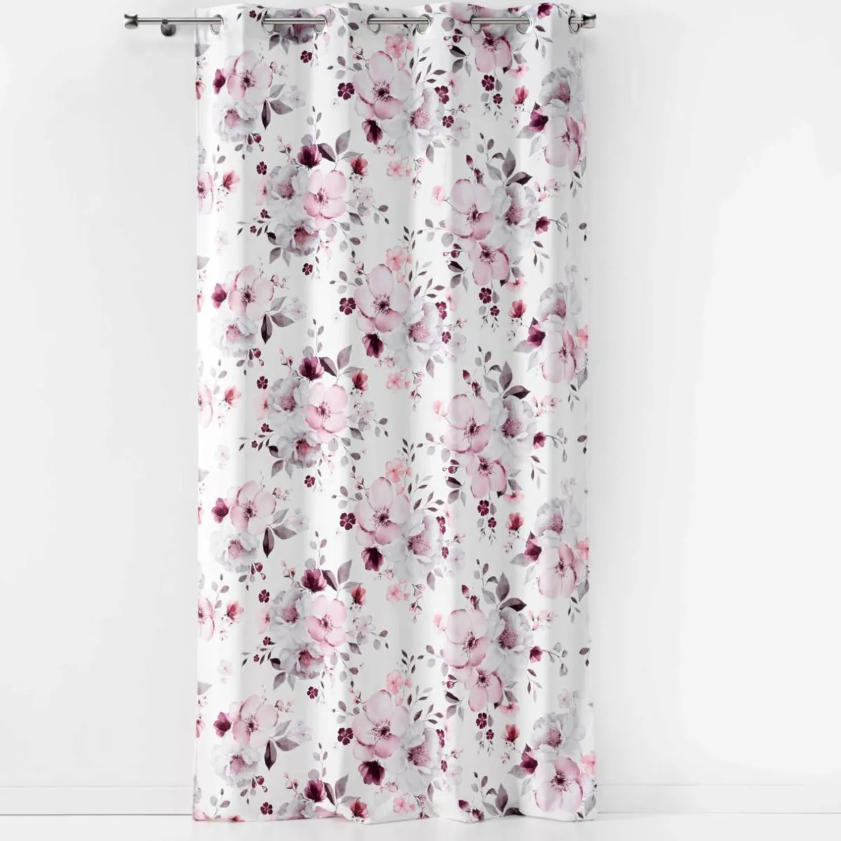 DOUCEUR D'INTERIEUR Rideau (140 x 240 cm) Velvet flower Blanc New