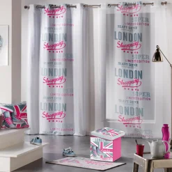DOUCEUR D'INTERIEUR Rideau (140 x H240 cm) Girly London Blanc Best