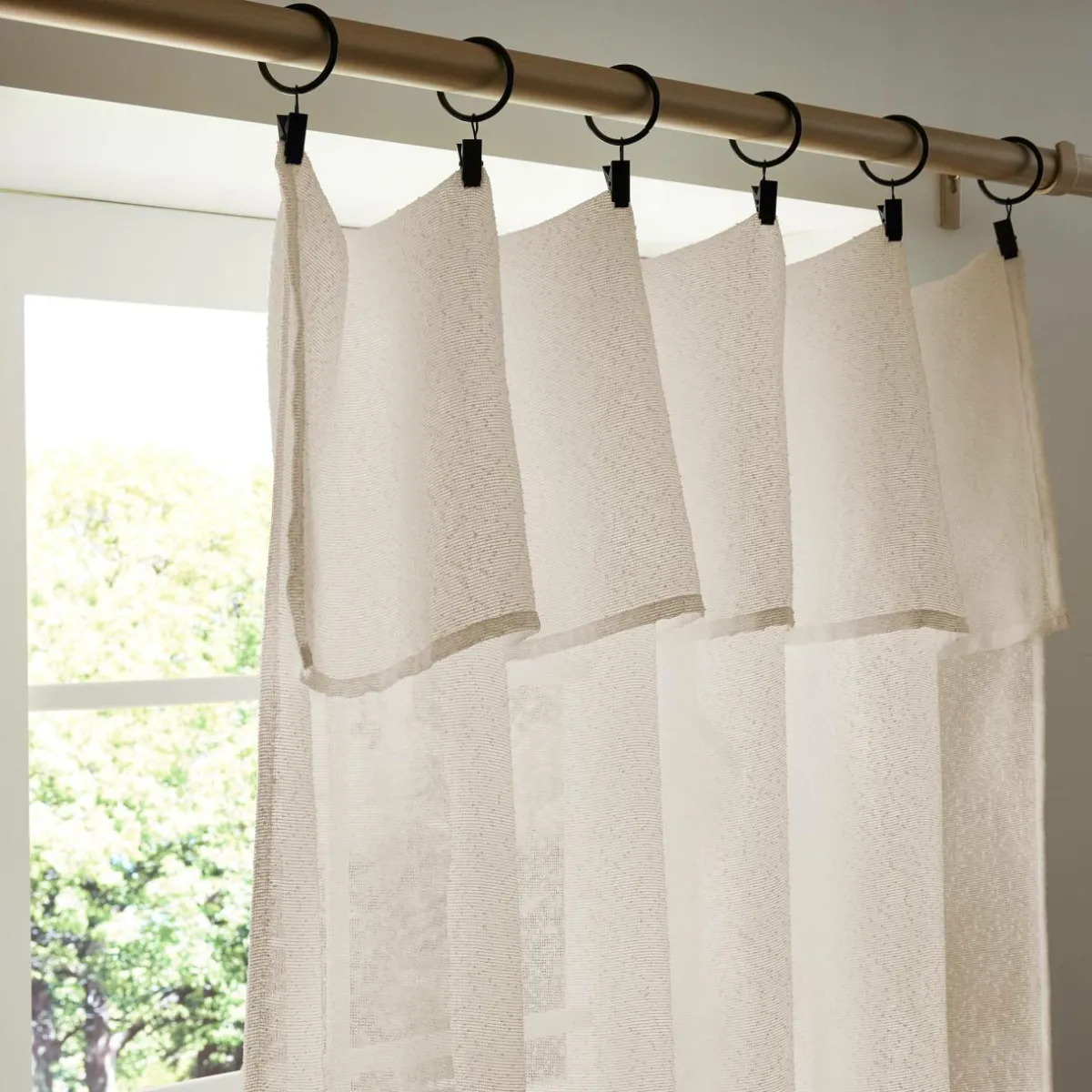 EMINZA Rideau ajustable bouclette (140 x 300 cm) Eliott Beige Hot
