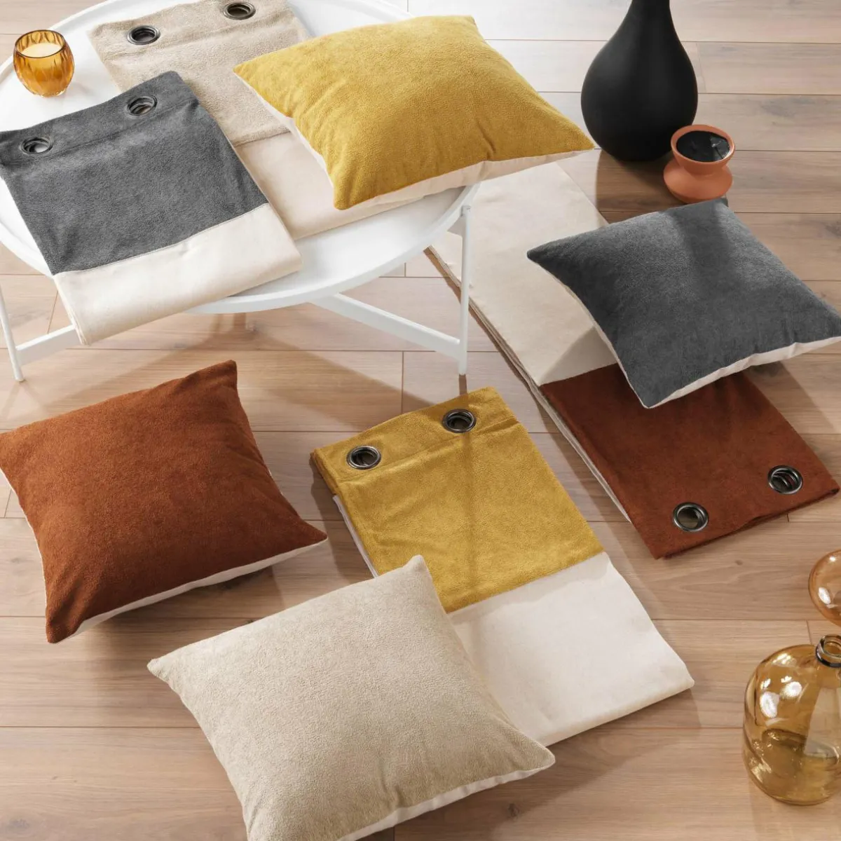 EMINZA Rideau bouclette (140 x 240 cm) Ava Beige Sale