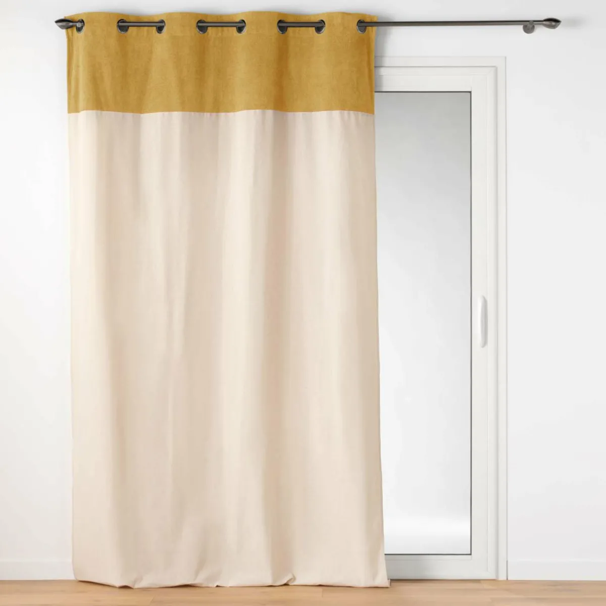 EMINZA Rideau bouclette (140 x 240 cm) Ava Jaune ocre