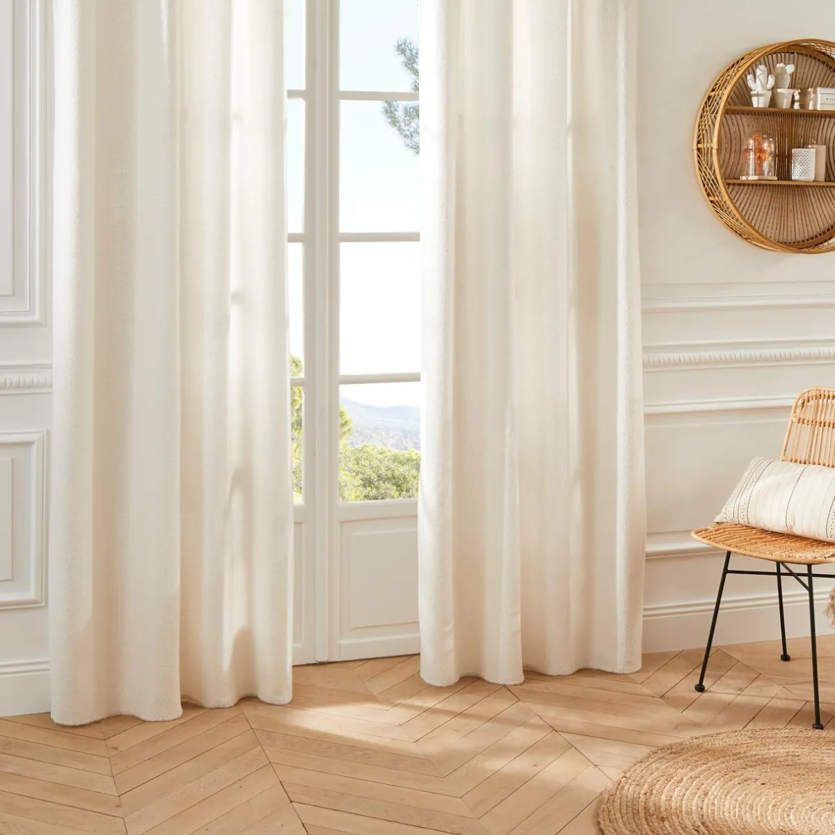 ATMOSPHERA Rideau bouclette (140 x 260 cm) Jaiko Blanc Online