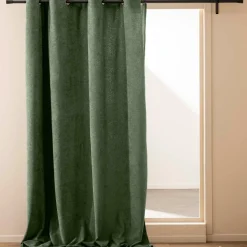 douceur d'intu017drieur Rideau bouclette (140 x 260 cm) Winona cédre Vert Outlet