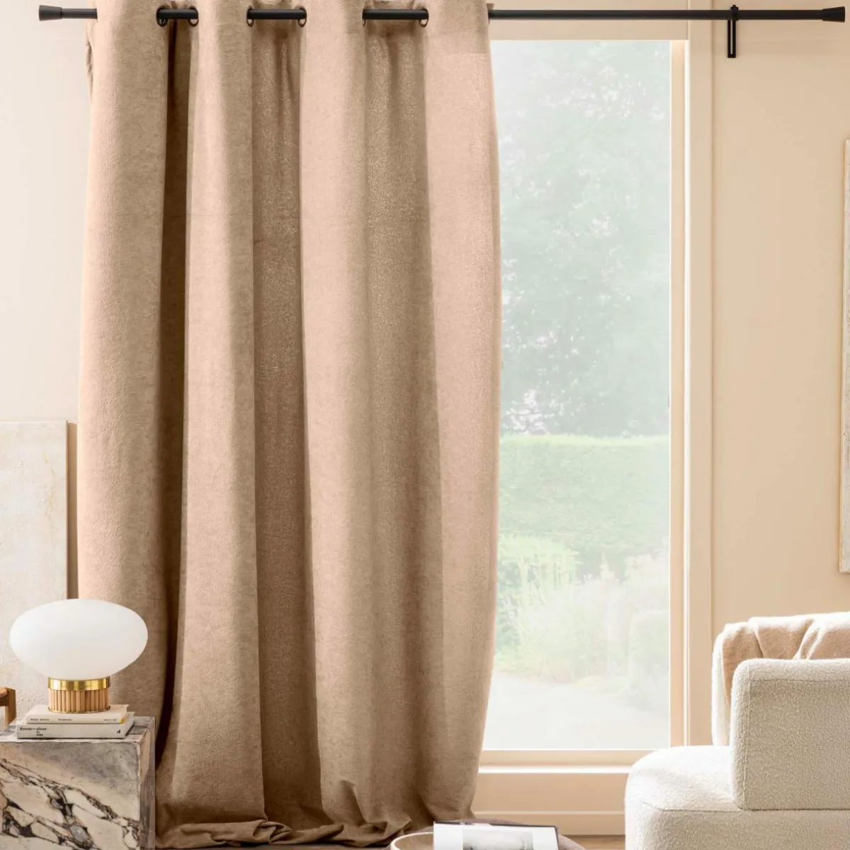 douceur d'intu017drieur Rideau bouclette (140 x 260 cm) Winona Beige Best