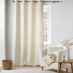 douceur d'intu017drieur Rideau bouclette (140 x 240 cm) Wooly Ecru Beige Clearance