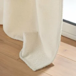 douceur d'intu017drieur Rideau bouclette (140 x 240 cm) Wooly Ecru Beige Clearance