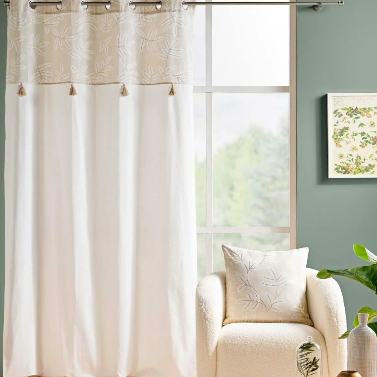 douceur d'intu017drieur Rideau coton (140 x 240 cm) Altéa Beige Sale