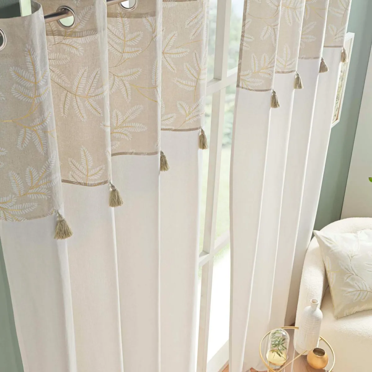 douceur d'intu017drieur Rideau coton (140 x 240 cm) Altéa Beige Sale
