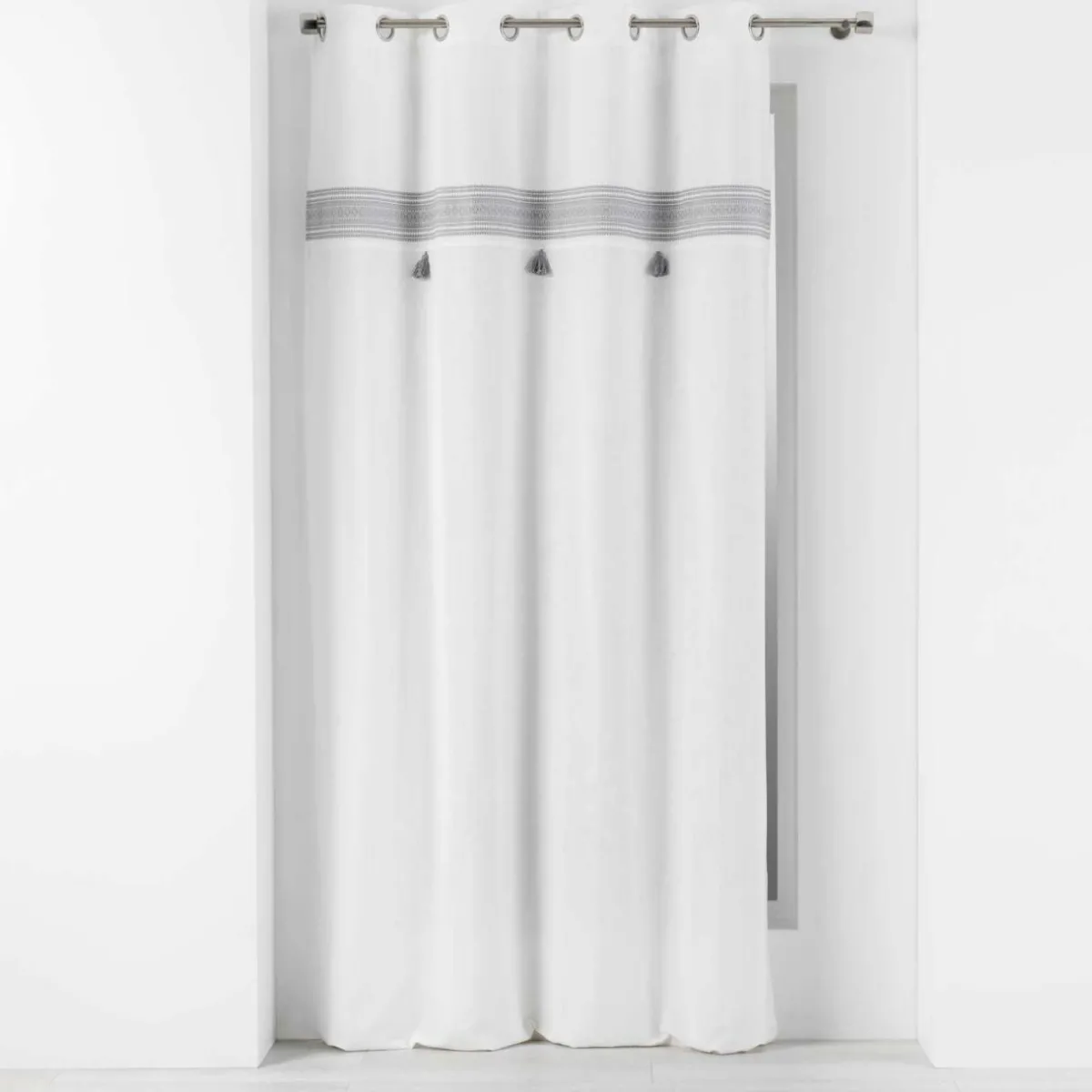 DOUCEUR D'INTERIEUR Rideau coton (140 x 240 cm) Amaya Gris New
