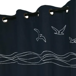 STOF Rideau coton (140 x 260 cm) Bordemer Bleu marine Online