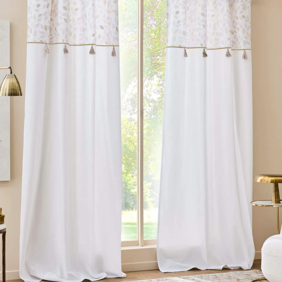 douceur d'intu017drieur Rideau coton (140 x 240 cm) Duchesse Blanc Best
