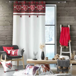 DOUCEUR D'INTERIEUR Rideau coton (140 x 240 cm) Heidi Rouge Sale