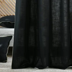 STOF Rideau coton (140 x 260 cm) Helios Noir Sale