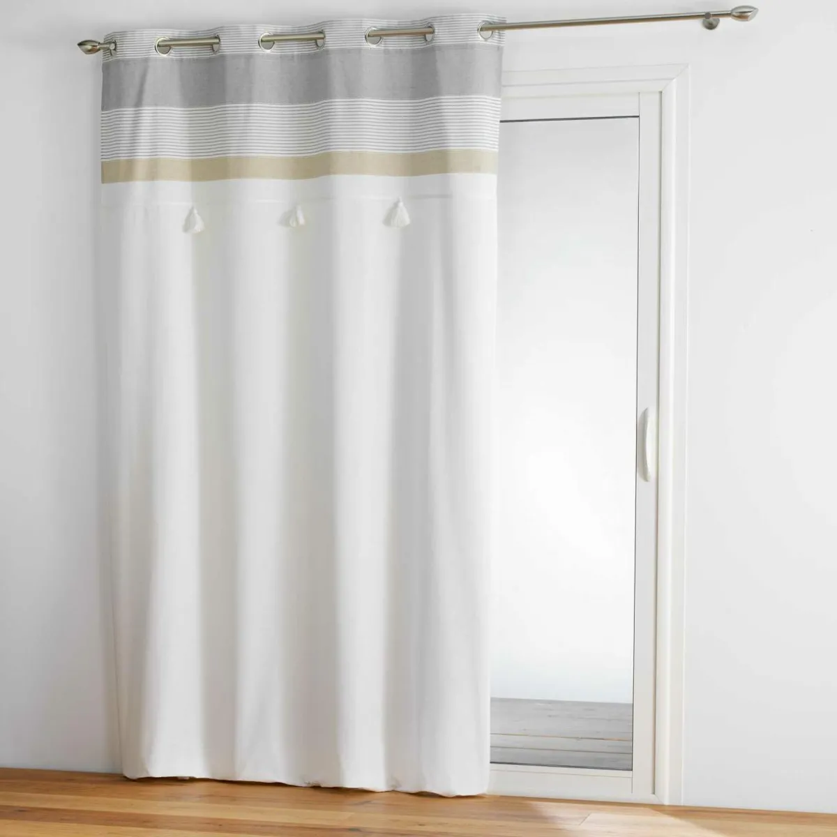 douceur d'intu017drieur Rideau coton (140 x 240 cm) Iliade Blanc Sale