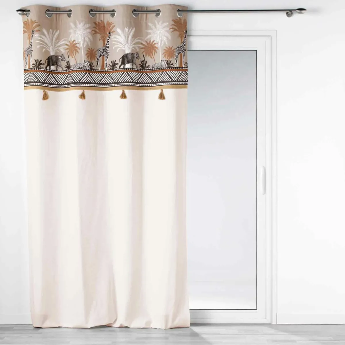 DOUCEUR D'INTERIEUR Rideau coton (140 x 240 cm) Kenya lodge Taupe Online