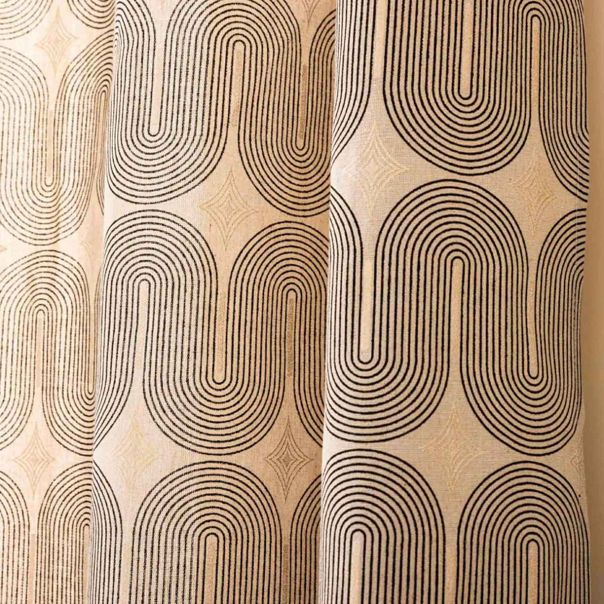 douceur d'intu017drieur Rideau coton (140 x 240 cm) Ondine Noir