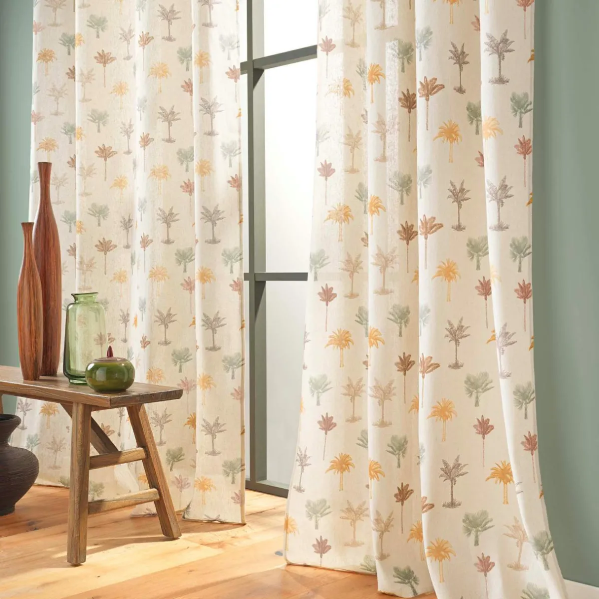 douceur d'intu017drieur Rideau coton (140 x 280 cm) Palmelia Beige Hot