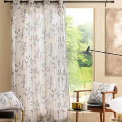 douceur d'intu017drieur Rideau coton (140 x 280 cm) Roseris Gris Online