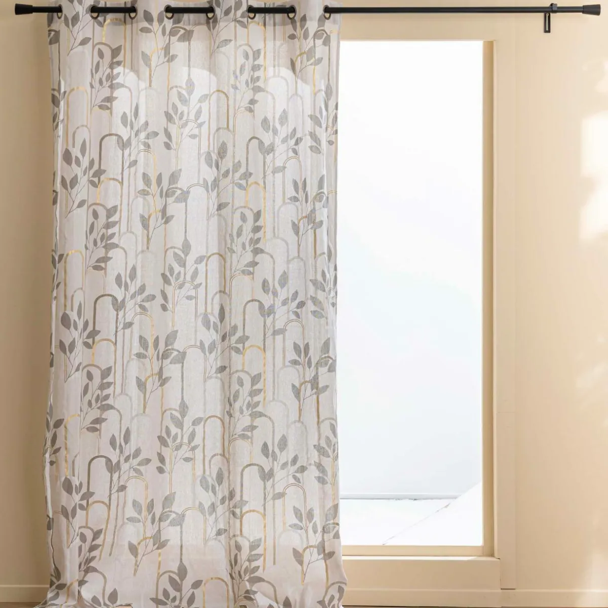 douceur d'intu017drieur Rideau coton (140 x 240 cm) Roseris Gris Hot
