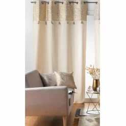 DOUCEUR D'INTERIEUR Rideau coton (140 x 240 cm) Solea Or Discount
