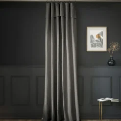 L'EFFET PAPILLON Rideau coton ajustable (140 x max 270 cm) Sixtine Gris ardoise Gris foncé Clearance